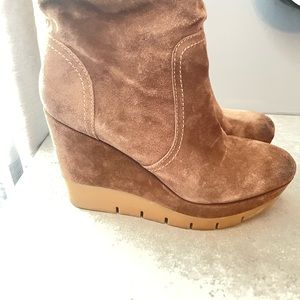 Brown suede boots